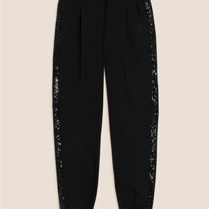 Marks & Spencer Sequin Side Stripe Ankle Grazer Joggers 2/4 Petite